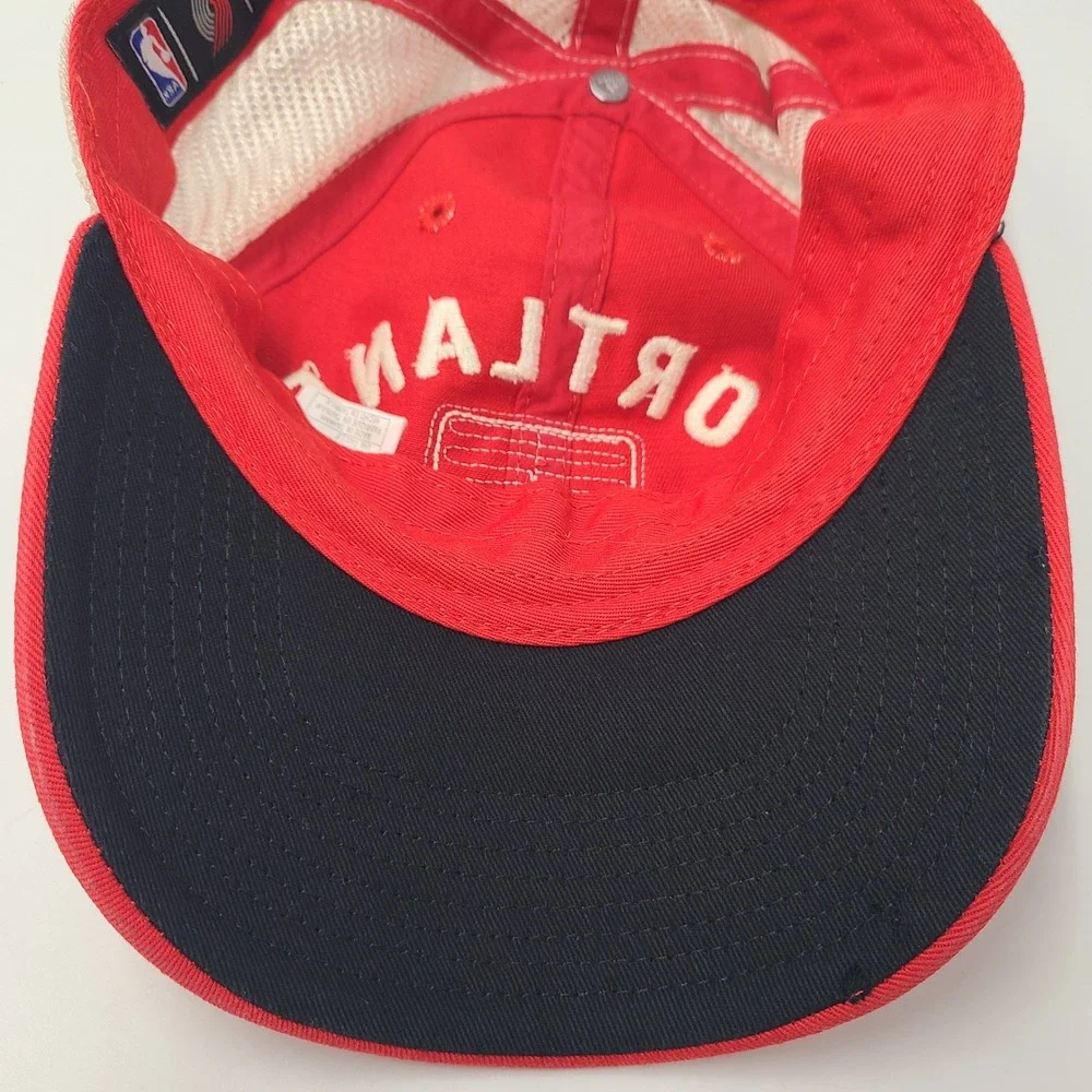 Portland Trail Blazers Hat Snapback Trucker Mesh Adidas Red White Beige NBA Men